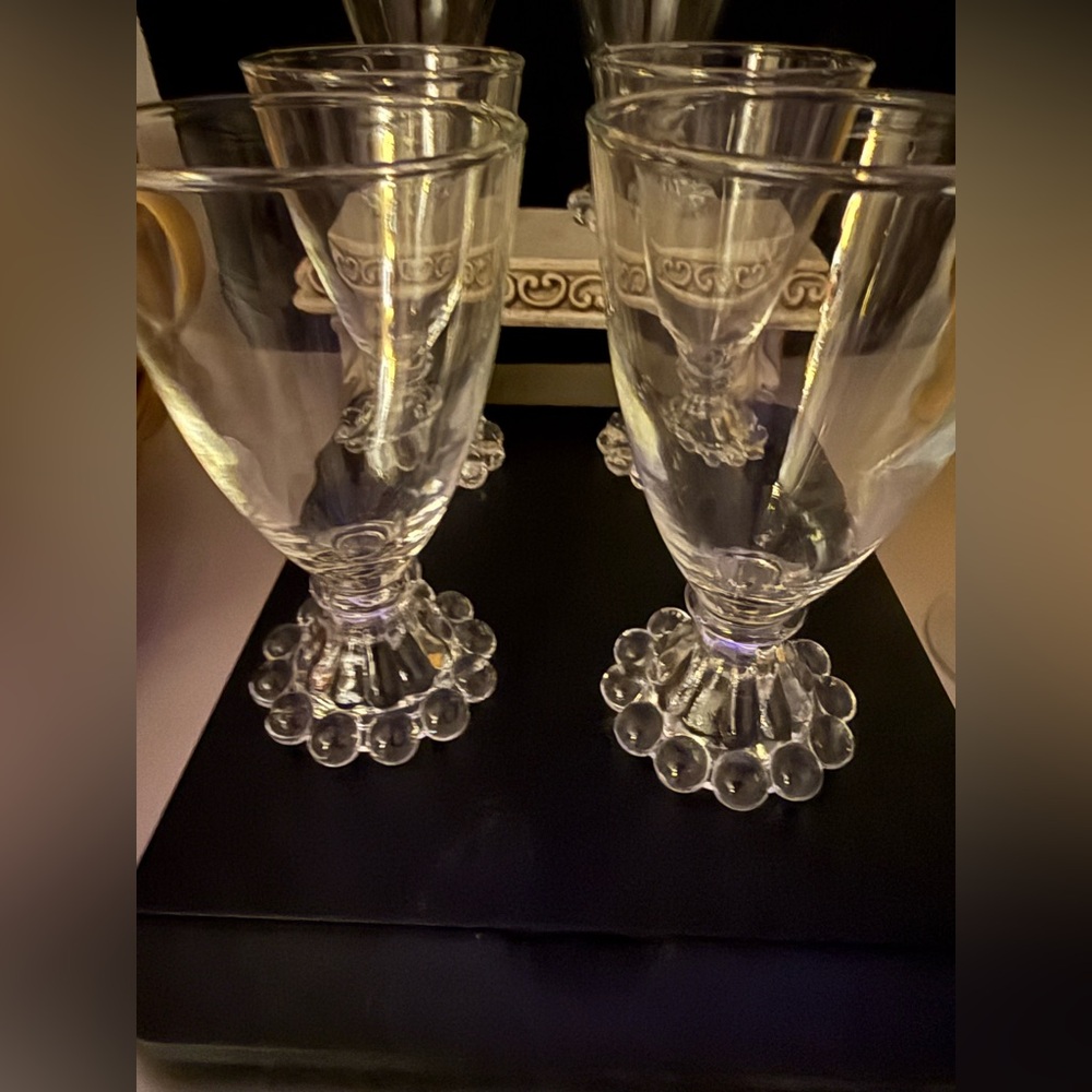 8 Anchor Hocking “Boopie” Aka Berwick, cordial glasses. Vintage circa 1950s.